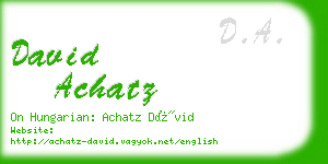 david achatz business card